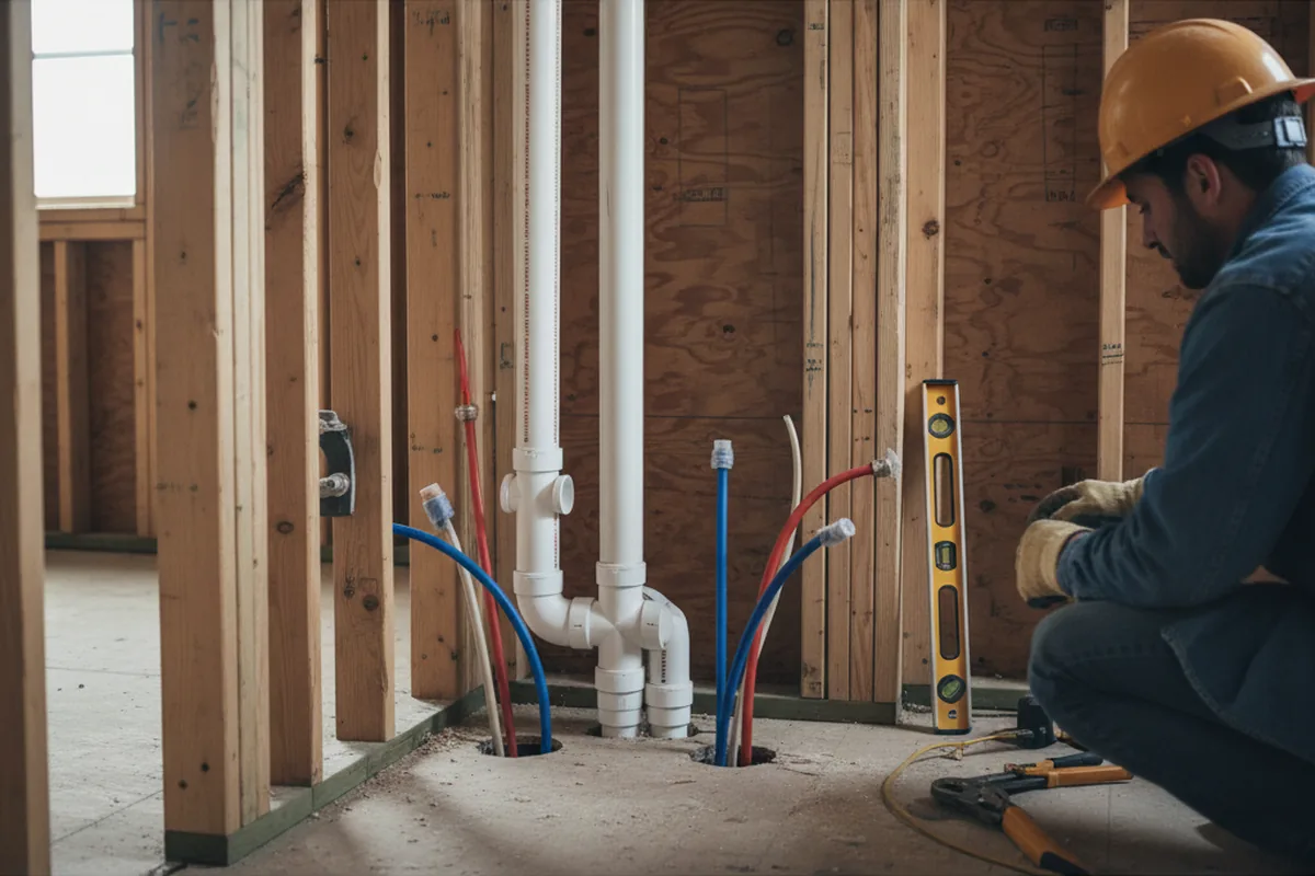 Drain and supply rough-in during Leak Detection in Magnolia